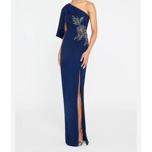NWT Theia Giuliana Embellished Crepe Column Gown size 12